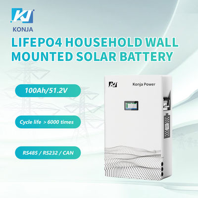 Harga yang bagus KonJa Deep Cycle Cell Baterai Berkualitas Tinggi 51.2v 100Ah 5.12kWh LiFePO4 Baterai Surya Rumah Tangga on line